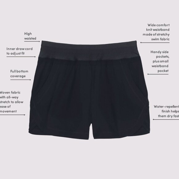 Lands' End Women's Deep Blue Swim Coverup Shorts - Picture 11 of 11